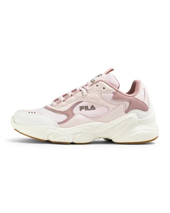 Pantofi sport din material textil cu garnituri din piele ecologica Collene A, Alb murdar/Roz pal