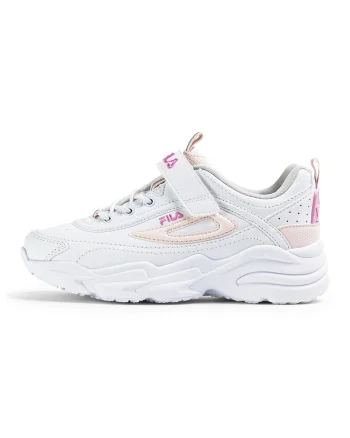 Pantofi sport din piele ecologica cu velcro Skye, Roz fandango/Bej/Alb optic