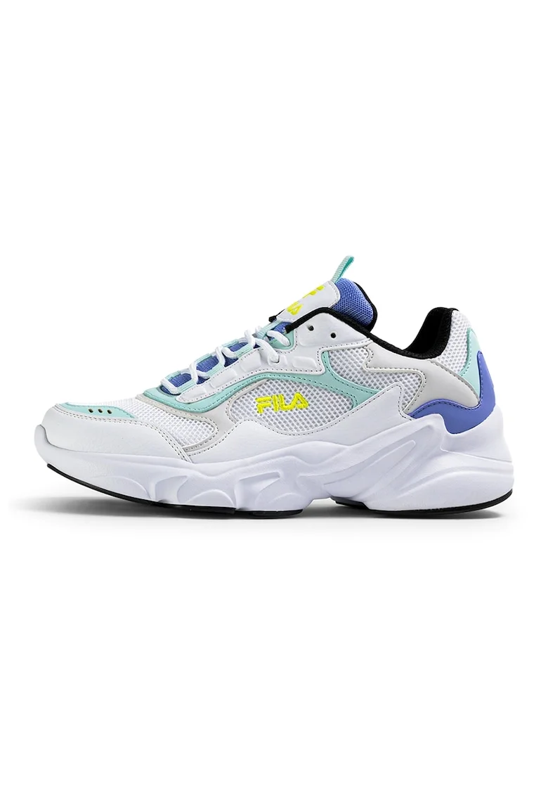 Pantofi sport cu garnituri din piele ecologica Collene CB, Alb/Verde pal/Albastru