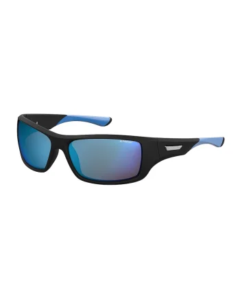 Ochelari de soare dreptunghiulari cu lentile polarizate, Albastru pastel/Negru