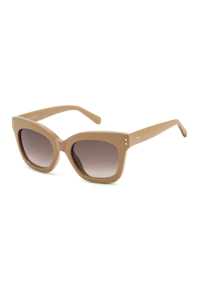Ochelari de soare, cat-eye cu lentile in degrade, Bej