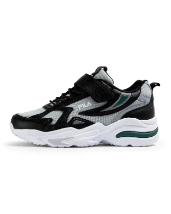 Pantofi sport cu insertii de plasa si velcro Madrun, Negru/Verde pal/Verde englez