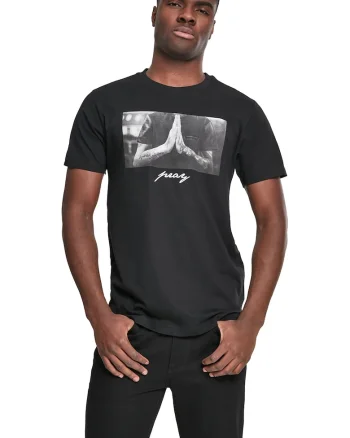 Tricou din bumbac cu imprimeu foto frontal, Alb/Negru