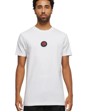 Tricou de bumbac cu decolteu la baza gatului, Alb optic
