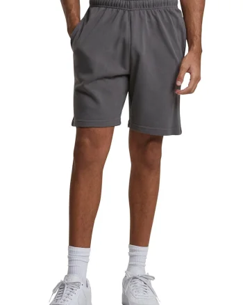 Pantaloni scurti de bumbac cu buzunare laterale, Gri inchis