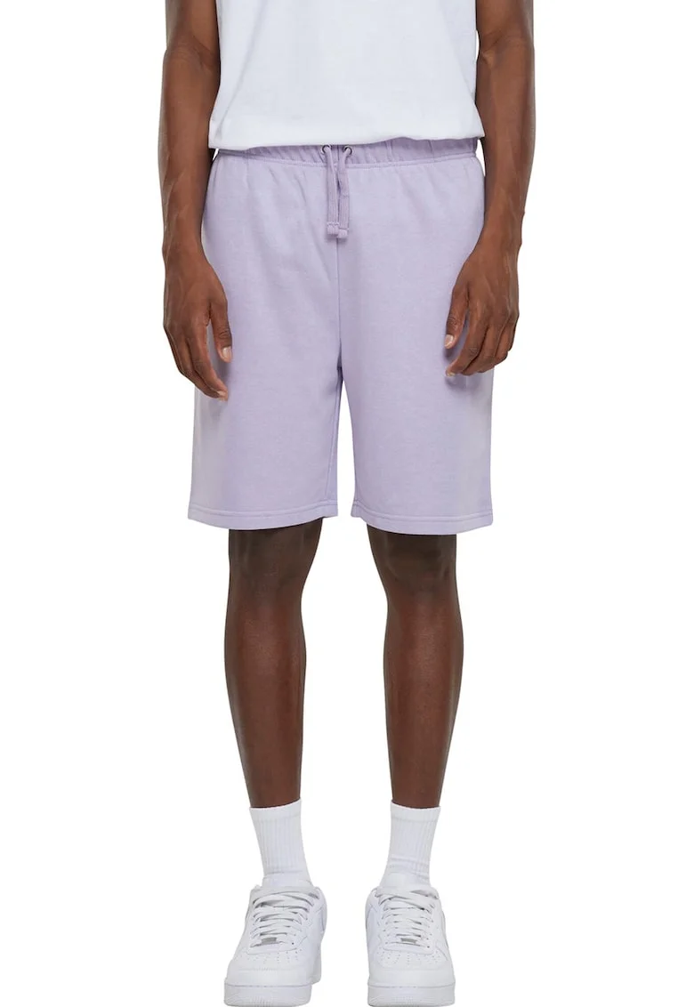 Pantaloni scurti din amestec de bumbac cu snur, Lila