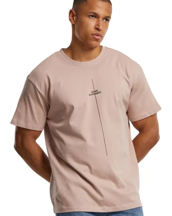 Tricou lejer cu decolteu la baza gatului, Roz prafuit