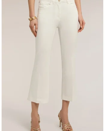 Blugi crop kick-flare, Alb murdar