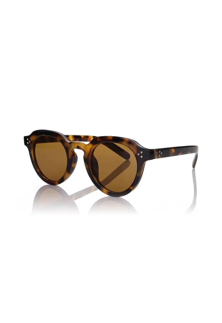 Ochelari de soare pantos cu model unisex, Maro inchis/Galben pal