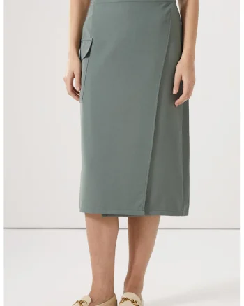 Fusta midi stratificata, Verde pal