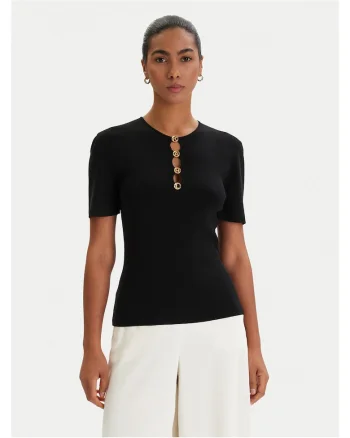 Bluza dama,  slim fit, negru, viscoza