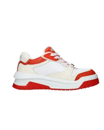 Sneakers  din piele naturala F82536, Rosu/Alb