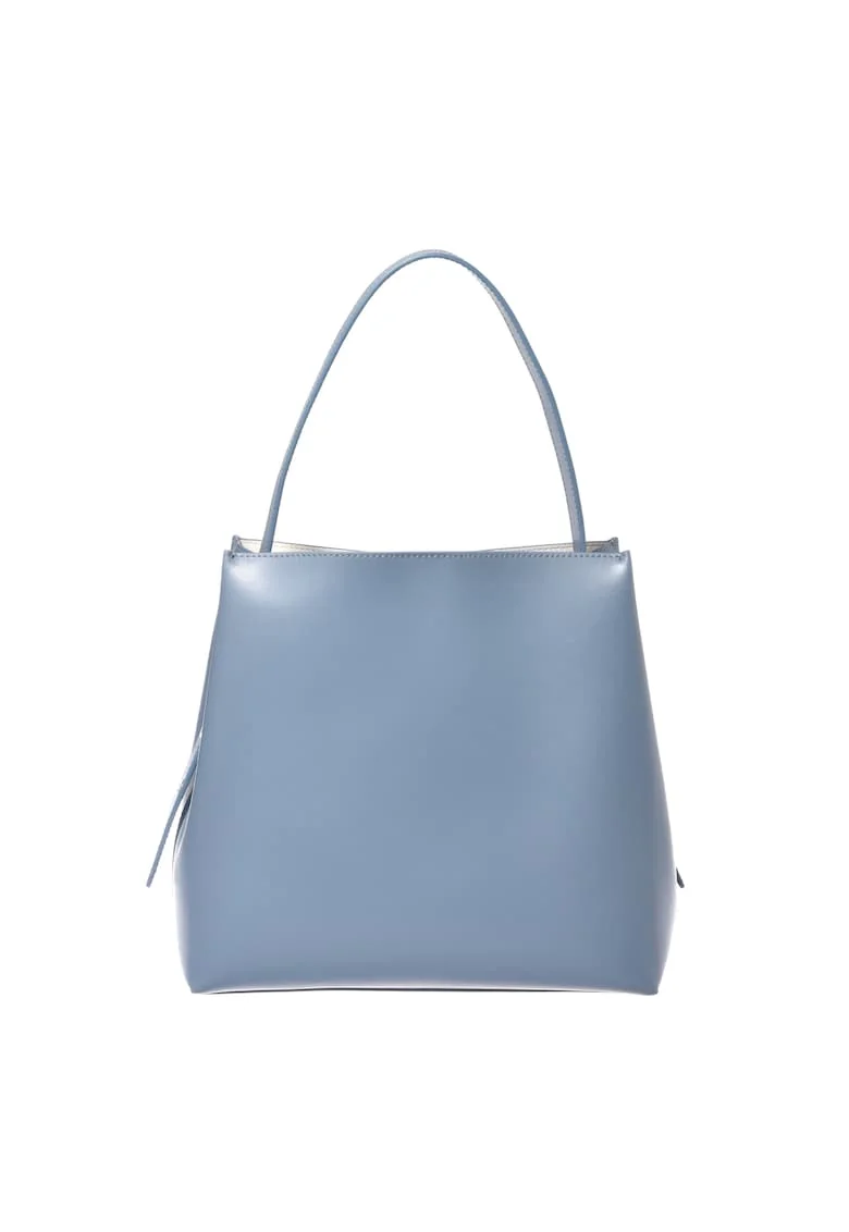 Geanta din piele cu bareta de umar ajustabidwqfwqdla, Albastru prafuit, 27x29x15