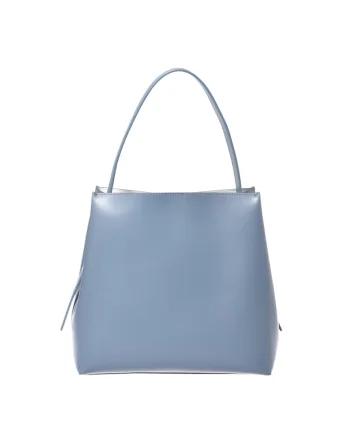 Geanta din piele cu bareta de umar ajustabidwqfwqdla, Albastru prafuit, 27x29x15