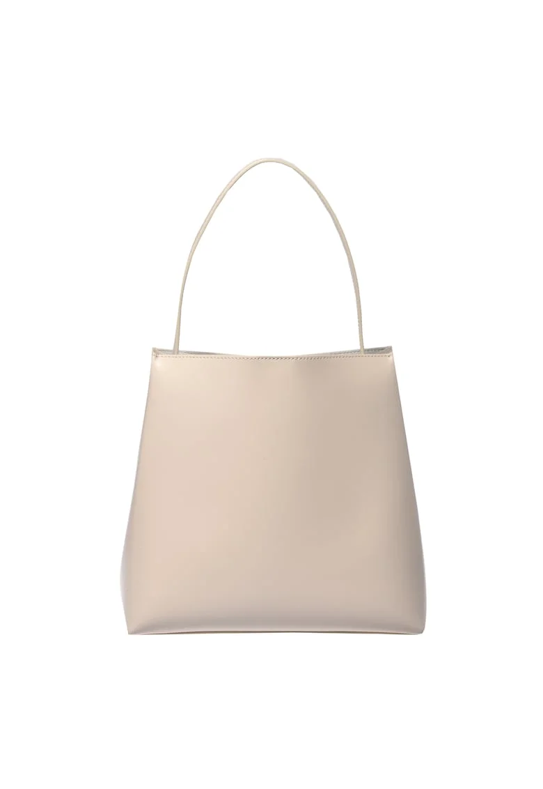 Geanta din piele cu bareta de umar ajustabidwqfwqdla, Alb murdar, 27x29x15