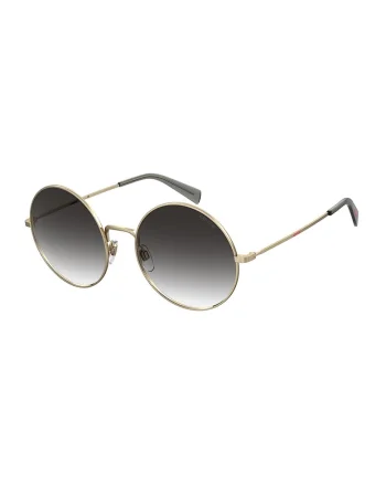 Ochelari de soare rotunzi cu lentile cu aspect in degrade, Auriu