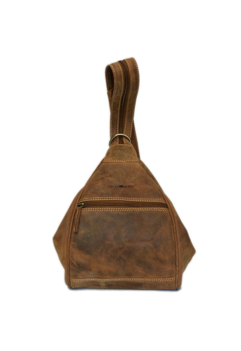 Geanta/rucsac dama piele naturala maro antichizat 21 x 26 x 13 cm, Vintage,  Maro antichizat