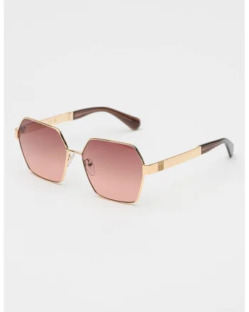 Ochelari de soare cu lentile hexagonale, Auriu deschis