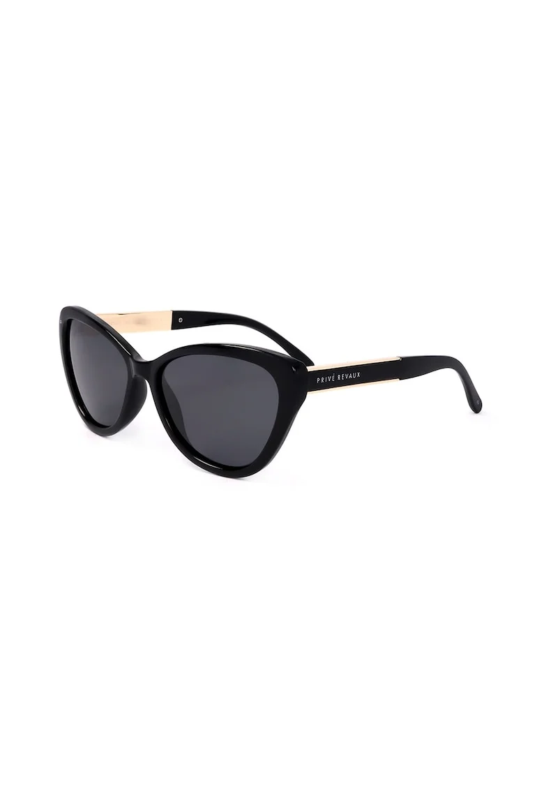 Ochelari de soare butterfly cu accente metalizate, Auriu/Negru
