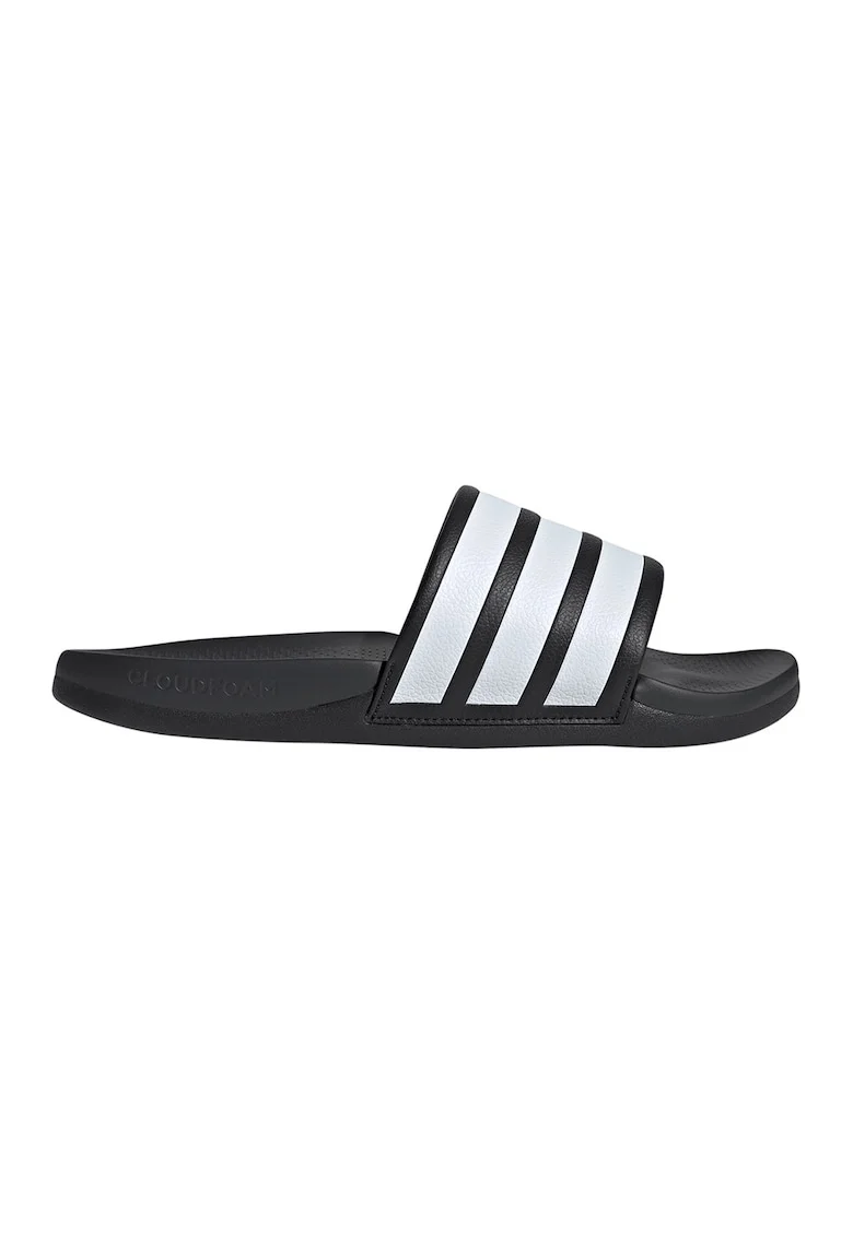 Papuci unisex din piele ecologica Adilette Comfort 2, Alb/Negru
