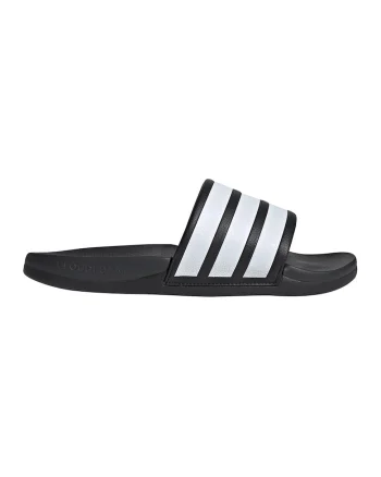 Papuci unisex din piele ecologica Adilette Comfort 2, Alb/Negru