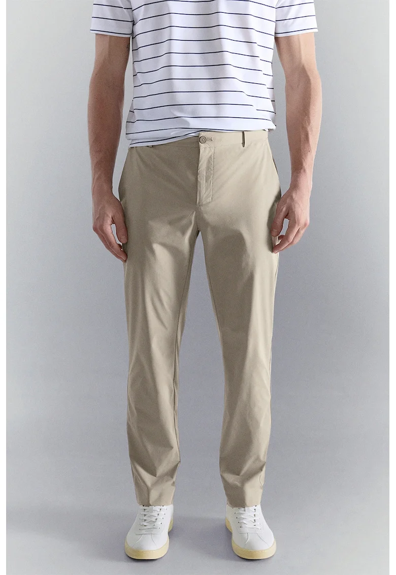 Pantaloni slim-fit cu finisaj rezistent la apa, Maro camel