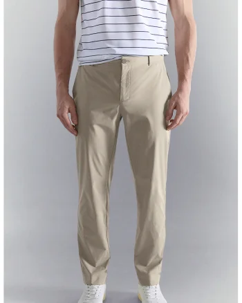 Pantaloni slim-fit cu finisaj rezistent la apa, Maro camel