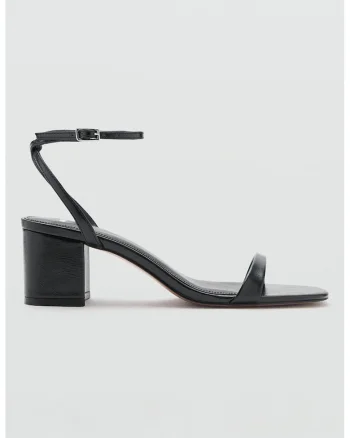 Sandale din piele ecologica, Negru/Negru stins