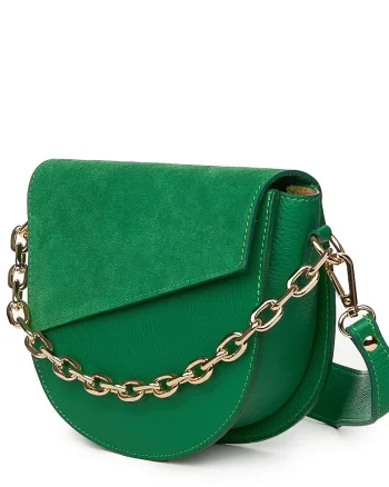 Poseta dama din piele naturala Donna verde