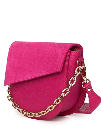 Poseta dama din piele naturala Donna fucsia