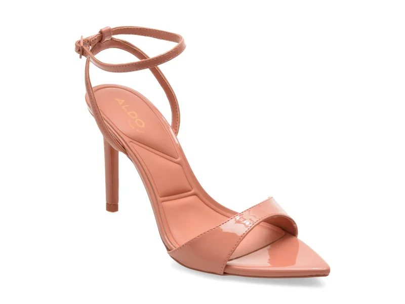 Sandale elegante ALDO roz, 14298717, din piele ecologica lacuita