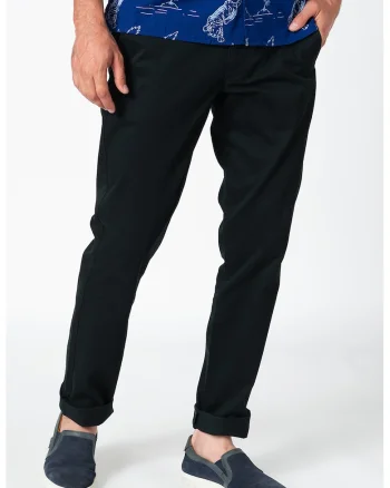 Pantaloni chino slim fit cu talie medie, Negru