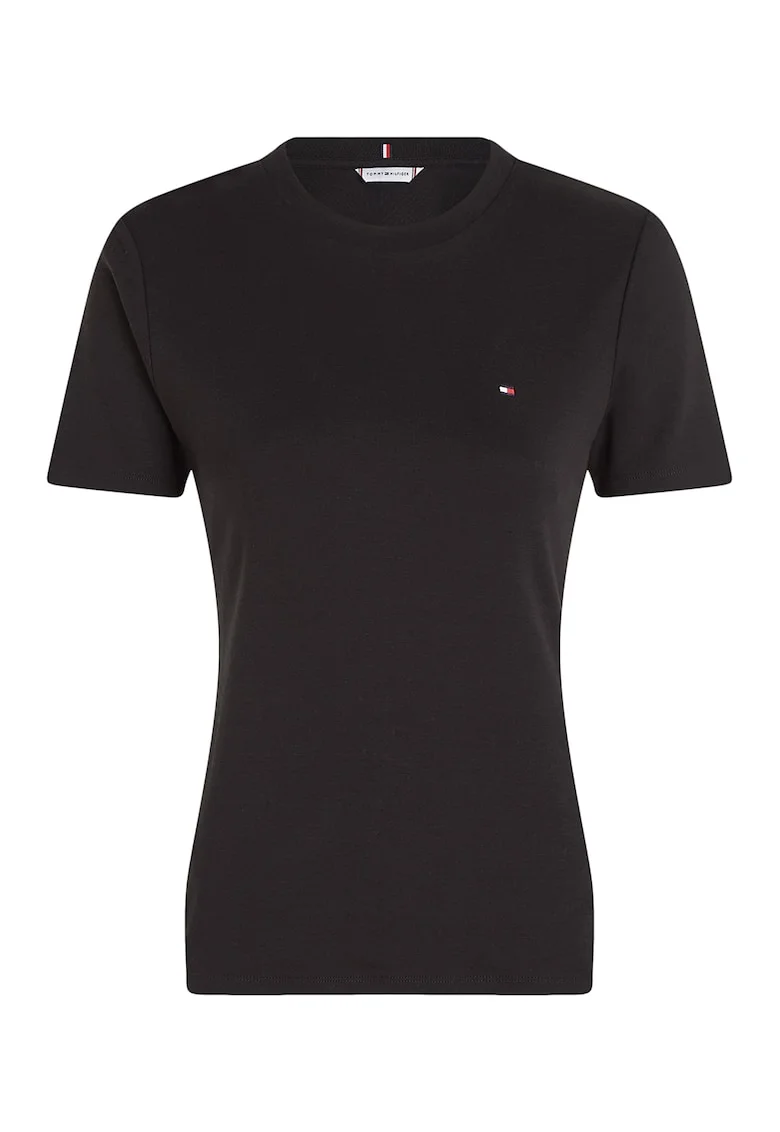 Tricou slim-fit cu decolteu la baza gatului Cody, Negru