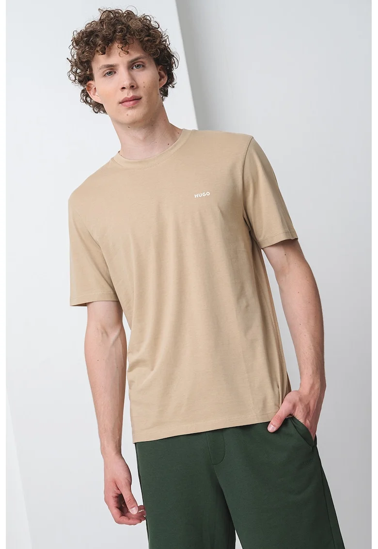 Tricou regular fit din bumbac Dero, Bej/Maro nisip