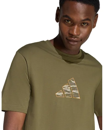Tricou cu imprimeu logo Camo, Verde masliniu