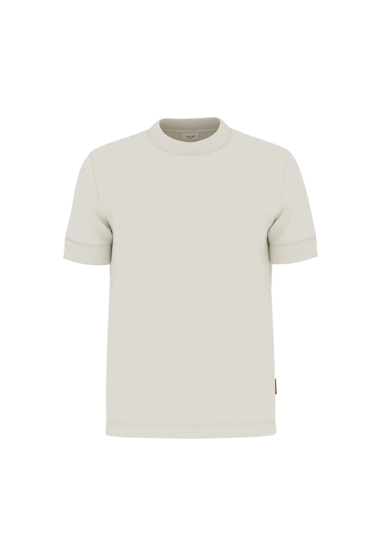 Tricou uni cu decolteu la baza gatului, Alb murdar