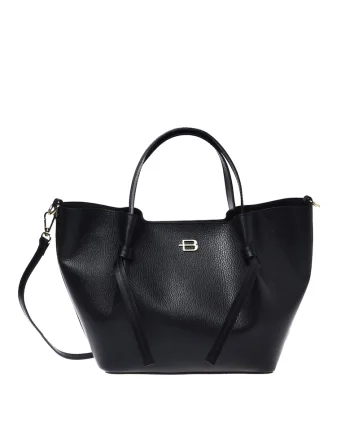 Geanta shopper din piele naturala, Negru, Universal