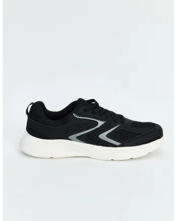 Pantofi sport low-cut cu insertii de plasa, Negru