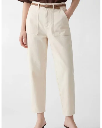 Blugi slim fit cu buzunare, Bej deschis