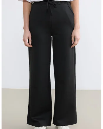 Pantaloni de trening cu croiala ampla, Negru