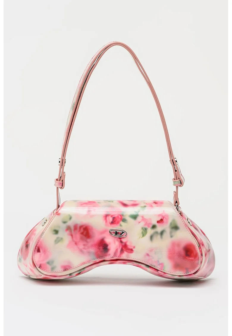 Geanta de umar si imprimeu floral Play, Roz pastel/Alb murdar