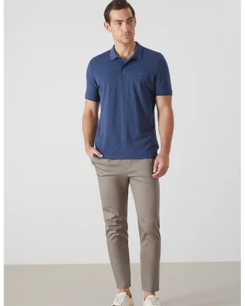 Tricou polo slim fit, Bleumarin