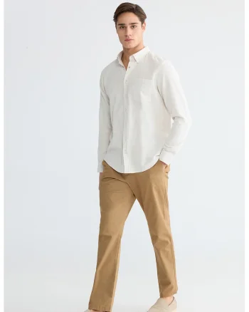 Pantaloni chino din amestec de bumbac, Maro camel