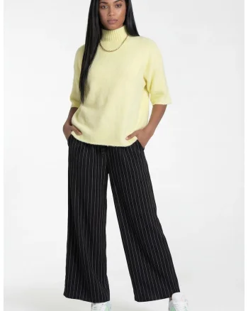 Pantaloni dama M1323,  Poliester, Negru