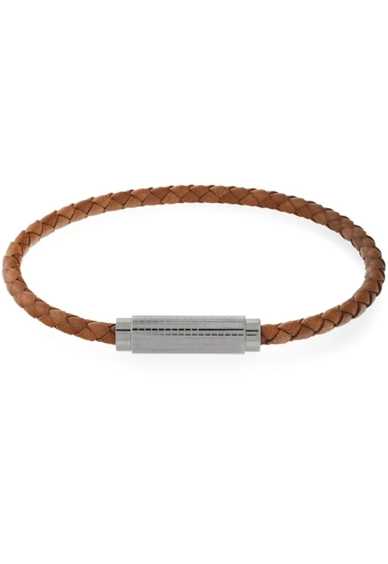 Bratara  Men’s Collection Braided Leather 35000421, Argintiu, Maro