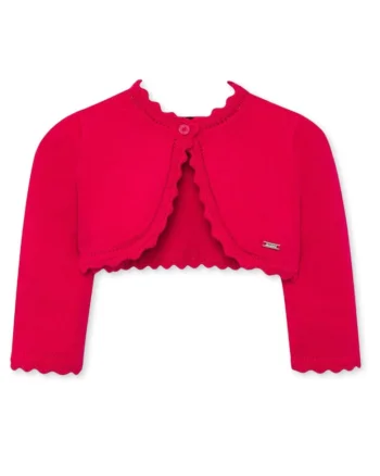 Bolero tricotat fin, cu garnituri valurite,