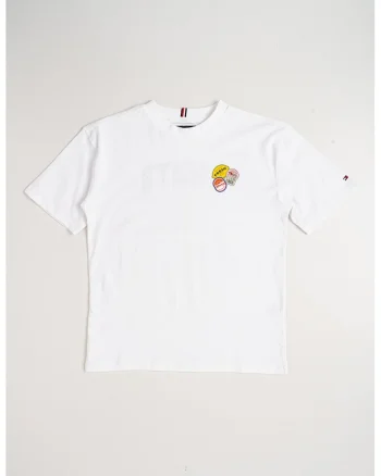 Tricou cu imprimeu logo, Alb optic
