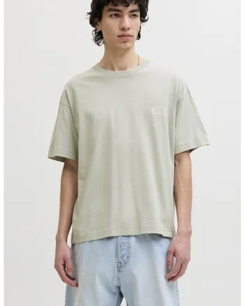 Tricou cu imprimeu grafic pe partea din spate, Verde pal