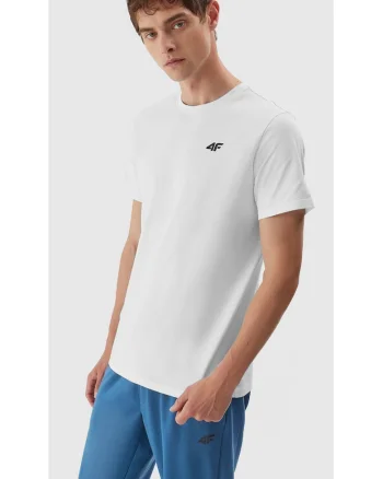 Tricou alb din bumbac pentru barbati, Alb