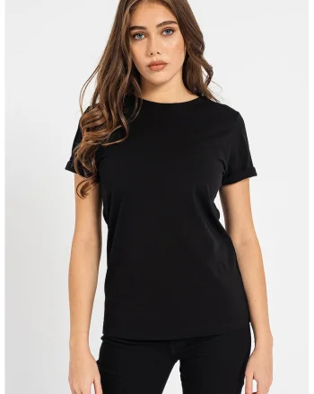 Tricou slim fit cu model uni, Negru